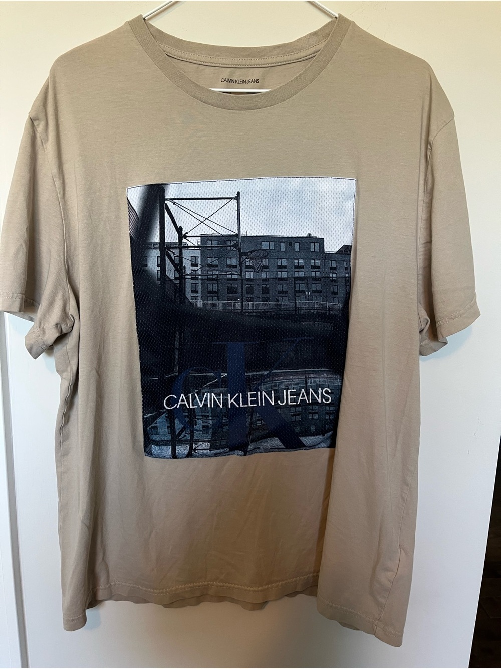 Calvin Klein Jeans Beige Short-Sleeve Graphic Tee